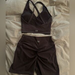 CSB Serenity Scrunch Crossover Shorts in M and Serenity Whitney Crop in S